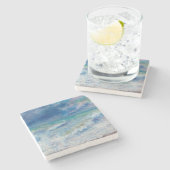 Blue Seascape van Renoir Stenen Onderzetter (Zijkant)