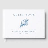  Blue Seashell Beach bruiloft Gastenboek (Voorkant)