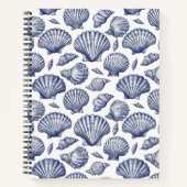 Blue Seashell Beach thema spiraal Notitieboek (Voorkant)