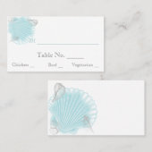 Blue Seashell Beach trouwplaats kaarten Plaatskaartje (Voorkant / Achterkant)