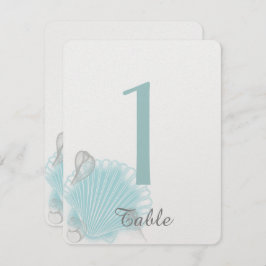 Blue Seashell Beach Weddenlijstnummer Kaart