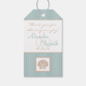 Blue Seashell Beach Wedding Guest Favor Cadeaulabel (Voorkant)