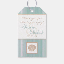 Blue Seashell Beach Wedding Guest Favor Cadeaulabel