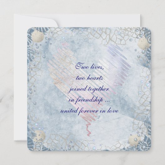 Blue Seashell Border met Netting Kaart (Voorkant)