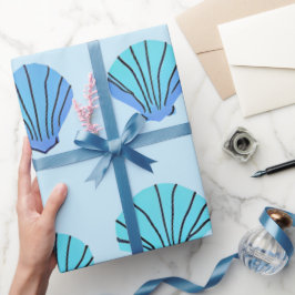 Blue Seashell Cadeaupapier