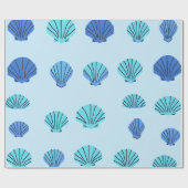 Blue Seashell Cadeaupapier (Vlak)