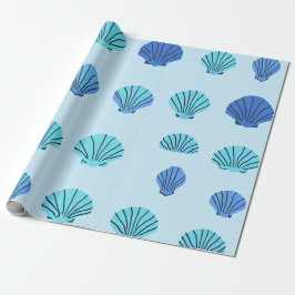 Blue Seashell Cadeaupapier