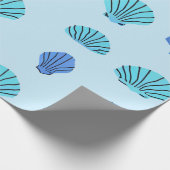 Blue Seashell Cadeaupapier (Hoek)
