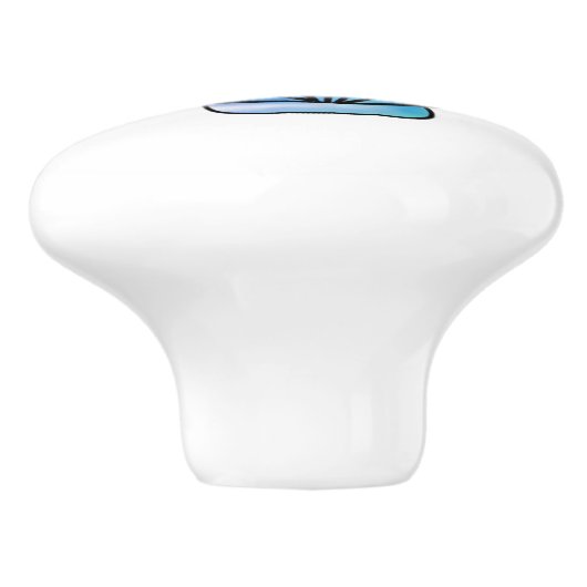 Blue Seashell Coastal Beach House Keramische Knop (Zijkant)