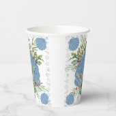 Blue Seashell Coastal Christmas Papieren Bekers (Links)