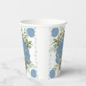 Blue Seashell Coastal Christmas Papieren Bekers (Rechts)