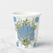 Blue Seashell Coastal Christmas Papieren Bekers (Voorkant)