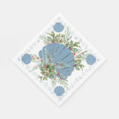 Blue Seashell Coastal Christmas Servet (Hoek)