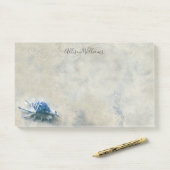 Blue Seashell Coastal Monogrammed Name 10x6 Post-it® Notes (Op bureau)