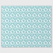 Blue Seashell Diamond Nautical Beach Cadeaupapier (Vlak)