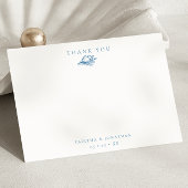  Blue Seashell Flat Wedding Bedankt