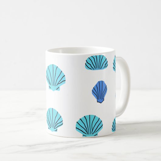 Blue Seashell Koffiemok (Voorkant rechts)