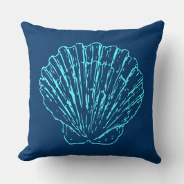 Blue Seashell Kussen