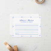 Blue Seashell Kustbruiloft advies en wensen Notitiekaartje (Voorkant / Achterkant in situ)