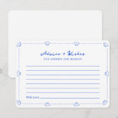 Blue Seashell Kustbruiloft advies en wensen Notitiekaartje (Voorkant / Achterkant)