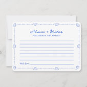 Blue Seashell Kustbruiloft advies en wensen Notitiekaartje (Voorkant)