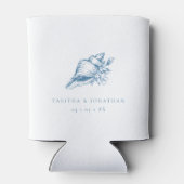  Blue Seashell Kustbruiloft Blikjeskoeler (Achterkant)