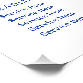 Blue Seashell Logo prijslijst Glossy Perfect Poster (Hoek)