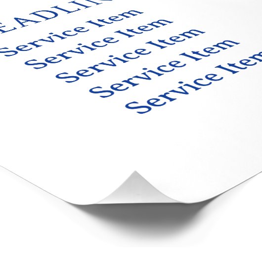 Blue Seashell Logo prijslijst Glossy Perfect Poster (Hoek)