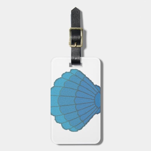 Blue Seashell Mosaic Bagagelabel (Voorkant verticaal)