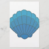 Blue Seashell Mosaic Briefpapier (Voorkant)