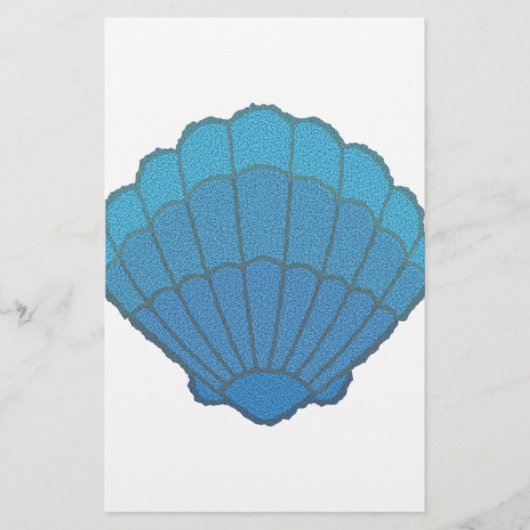 Blue Seashell Mosaic Briefpapier (Voorkant)