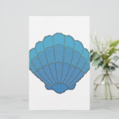 Blue Seashell Mosaic Briefpapier (Staand voorkant)