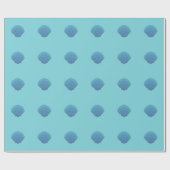 Blue Seashell Mosaic Cadeaupapier (Vlak)
