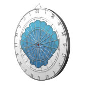 Blue Seashell Mosaic Dartbord (Voorkant Rechts)