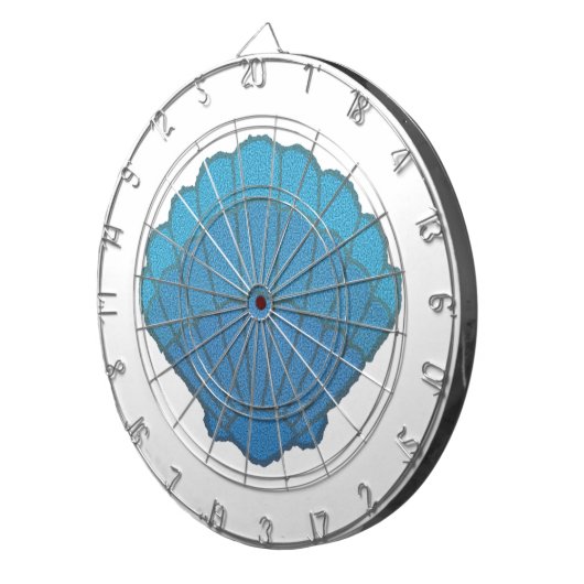 Blue Seashell Mosaic Dartbord (Voorkant Rechts)