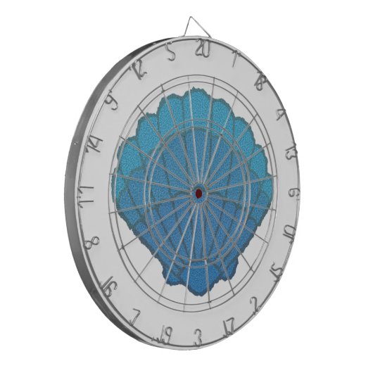 Blue Seashell Mosaic Dartbord (Voorkant Links)