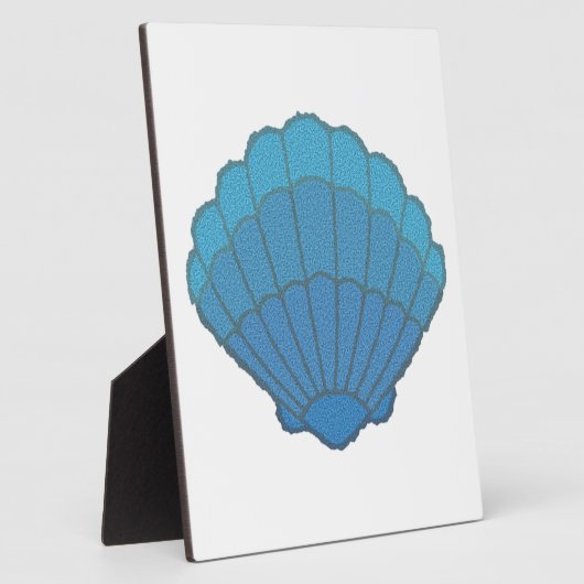 Blue Seashell Mosaic Fotoplaat (Zijkant)