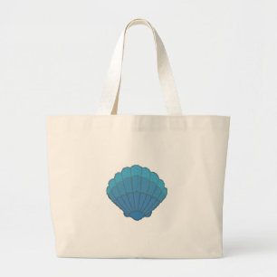 Blue Seashell Mosaic Grote Tote Bag