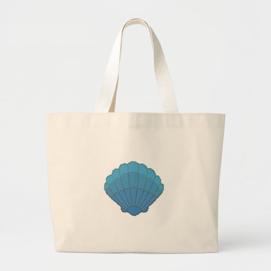 Blue Seashell Mosaic Grote Tote Bag (Voorkant)