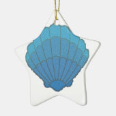 Blue Seashell Mosaic Keramisch Ornament (Links)