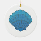 Blue Seashell Mosaic Keramisch Ornament (Voorkant)