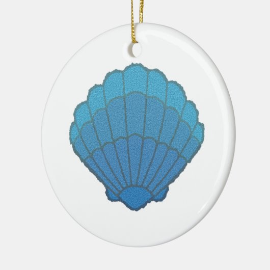 Blue Seashell Mosaic Keramisch Ornament (Links)