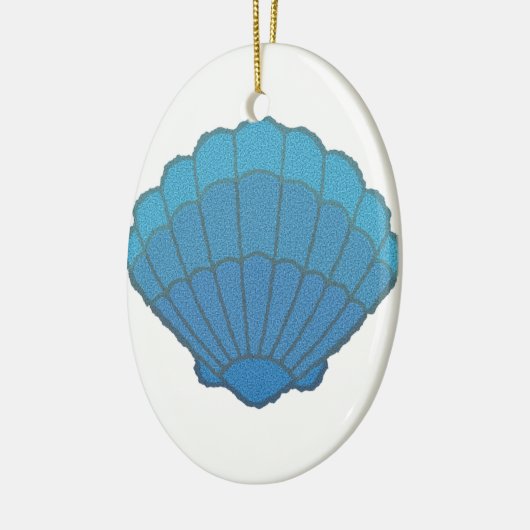 Blue Seashell Mosaic Keramisch Ornament (Links)