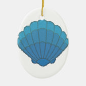 Blue Seashell Mosaic Keramisch Ornament (Voorkant)