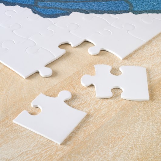 Blue Seashell Mosaic Legpuzzel (Zijkant)