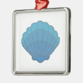 Blue Seashell Mosaic Metalen Ornament (Links)