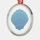 Blue Seashell Mosaic Metalen Ornament (Links)