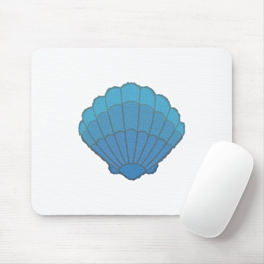 Blue Seashell Mosaic Muismat (Met muis)