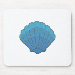 Blue Seashell Mosaic Muismat