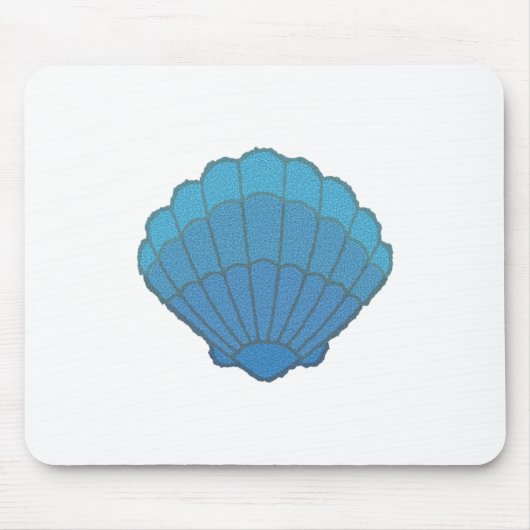 Blue Seashell Mosaic Muismat (Voorkant)